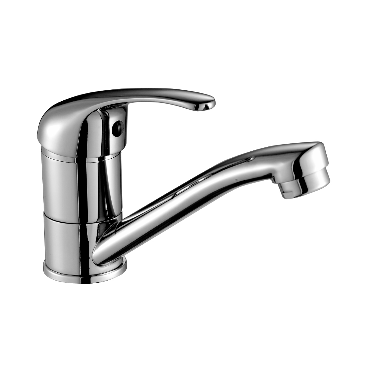 A35 Смеситель для умывальника/мойка, с пов. изливом 150мм., р/ОД, хром, ROS, А35-22