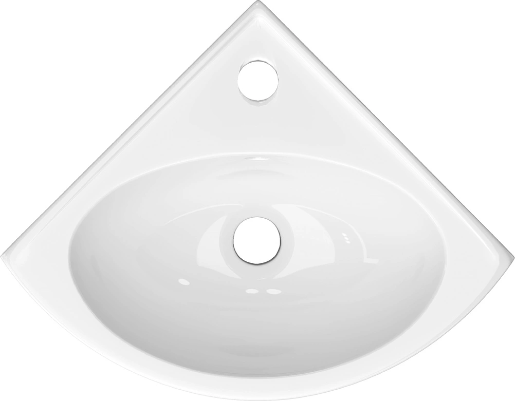 Раковина КЕРАМИН ЛАГО 55 УГЛОВОЙ белый глянец CDB00024896 (4810531139829)