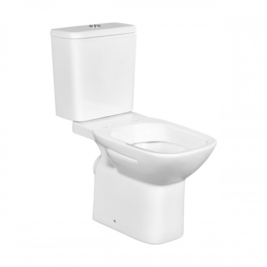 DEBBA Чаша унитаза с горизонтальным выпуском, установочный комплект, белая. (RU). ROCA