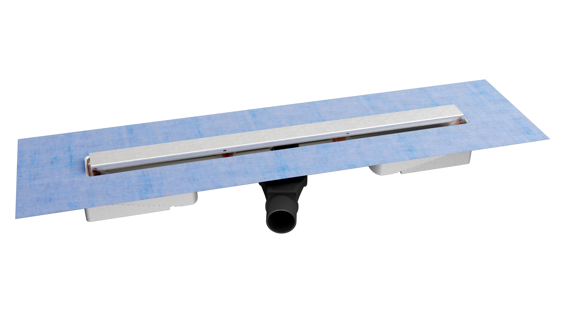 Желоб водосток C1 NORMA 800, матовый хром, S-сифон D50 H60 боковой, BERGES