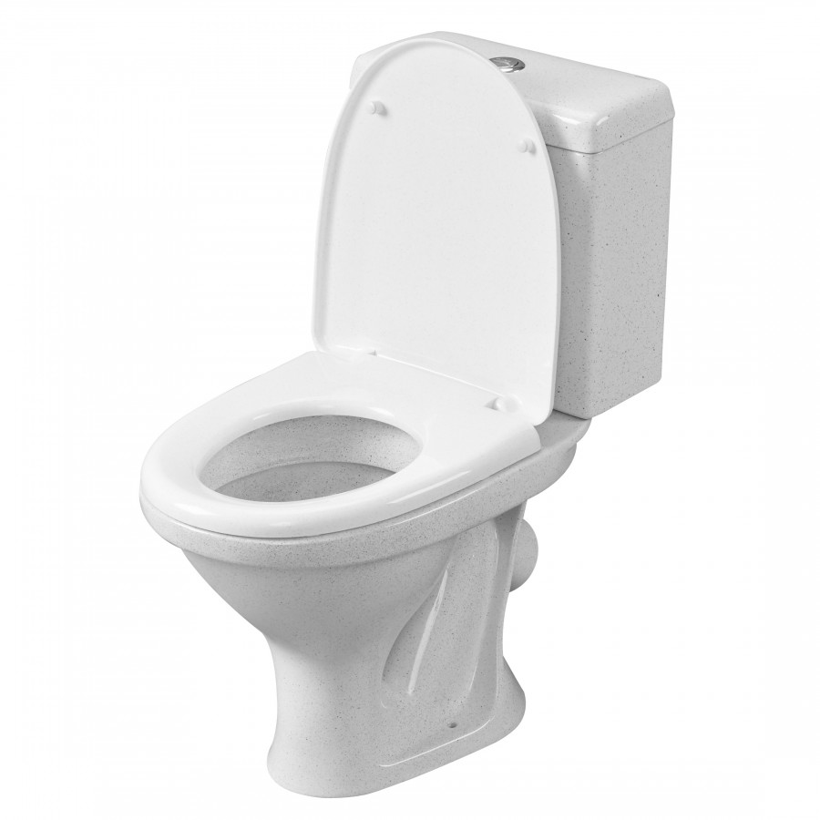 Унитаз-компакт "ФОРВАРД" косой вып.,с 1-реж.арм., сид. п/п Уклад,крап на белом, SANTERI 