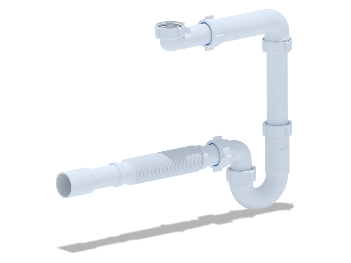 Сифон для умывальника 1 1/4 х 32 без выпуска  с гиб.труб. 32х32/40, ANI PLAST