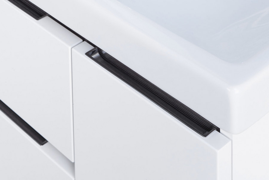 Тумба РЕНЕ 80, белая, грецкий орех (под раковину МИРАНДА 80) 