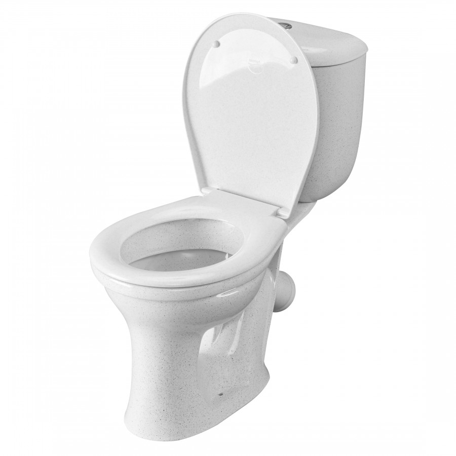 Унитаз-компакт Виктория косой выпуск, н/п., кноп. арматурой и сиденьем полипропилен, крап на белом S