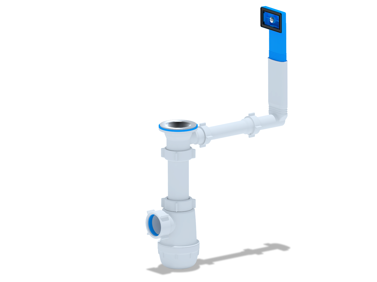 Сифон для мойки АНИ Пласт Грот A0140 1 1/2 дюйма 40 с жестким переливом