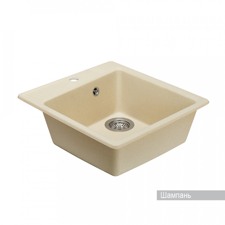 Мойка для кухни  Парма  510x470x175 мм, квадратная, шампань