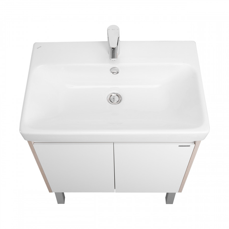 Тумба СКАНДИ DOORS 70, универс., 2 дв., белый глянец/дуб верона (под раковину АДРИАНА 70)