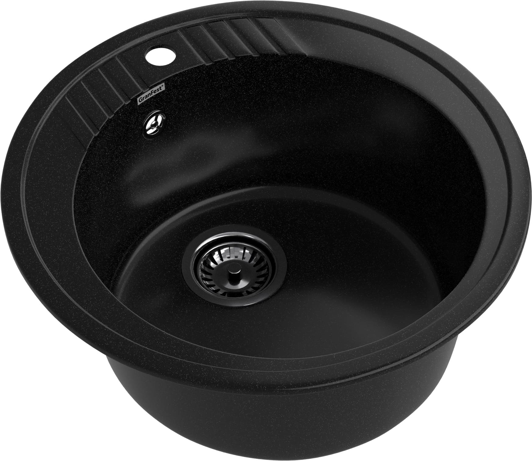 GRANFEST Мойка композит RONDO GF-R--520   D=520 мм   черный   арт.GF-