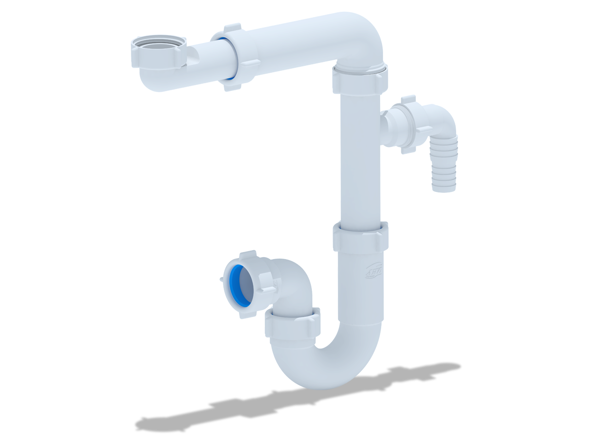 Сифон для умывальника 1 1/4 х 32 с отводом для ст. машины без выпуска выход  32 мм, ANI PLAST