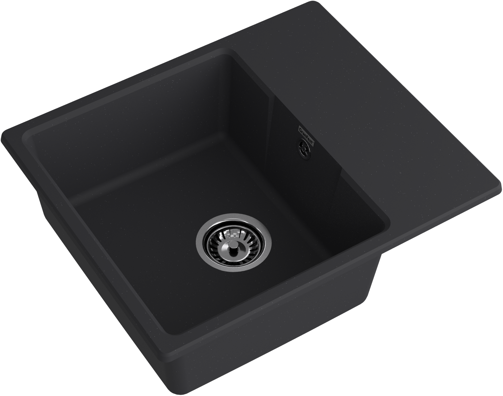 GRANFEST Мойка URBAN 658L  1-чаша+крыло 580*490мм черный арт.GF-UR-