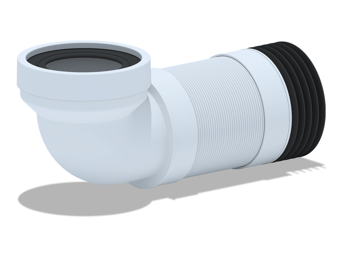 Удлинитель гибкий для унитаза АНИ Пласт K729R угол 90 градусов 340-870 мм