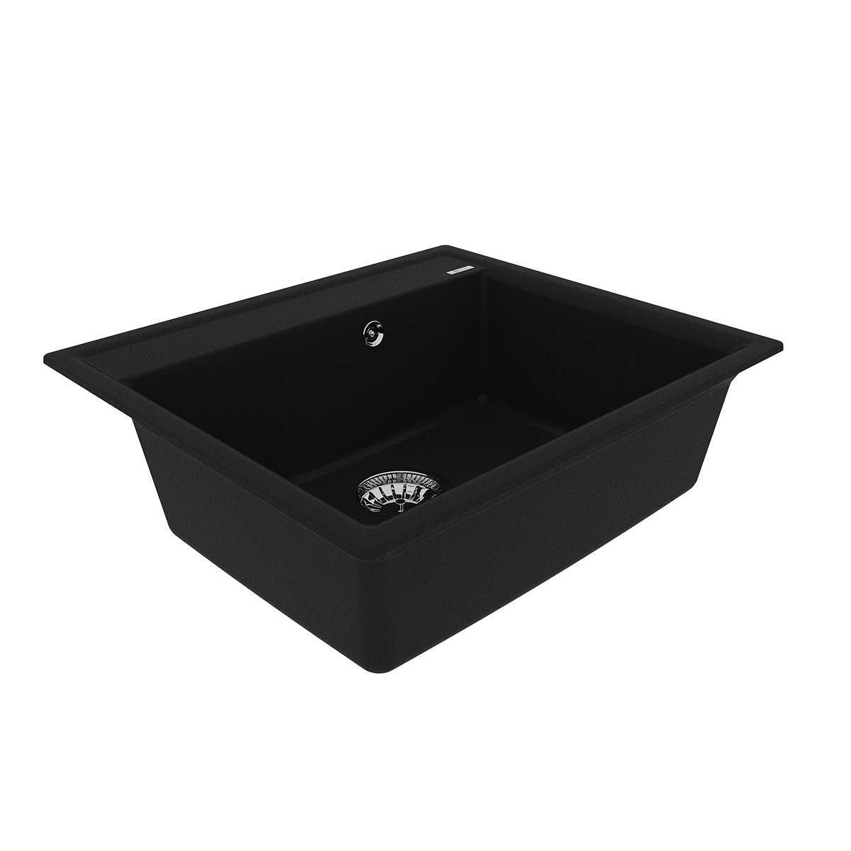 Кухонная мойка Lemark HANKA 570 врезная прямоугольная из кварцгранита, Антрацит 