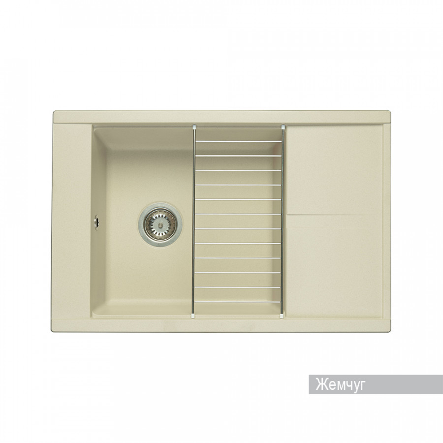 Мойка для кухни Делия 78 787x516x218 мм, прямоуг. с крылом, жемчуг