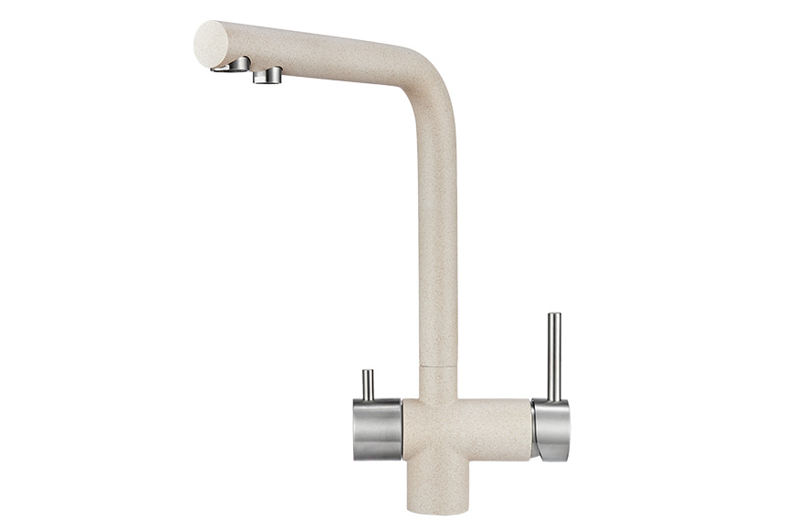 2305, ПИРИТ Смеситель для кухни однорыч., с подкл. для питьевой воды, беж., GRANULA