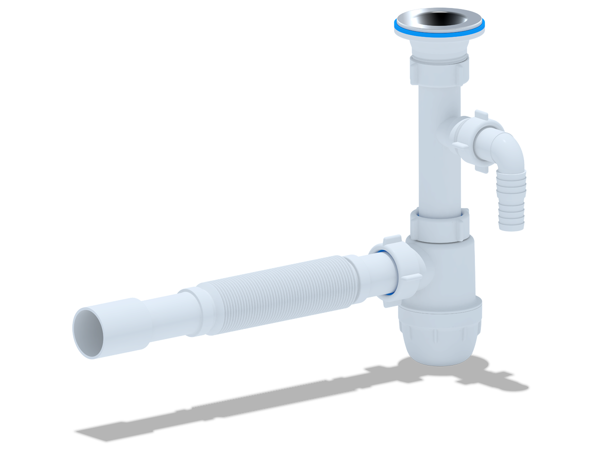 Cифон Ани 1 1/4*32 "Юнг" c отв. для ст/маш.с г/т 32*32/40, ANI PLAST