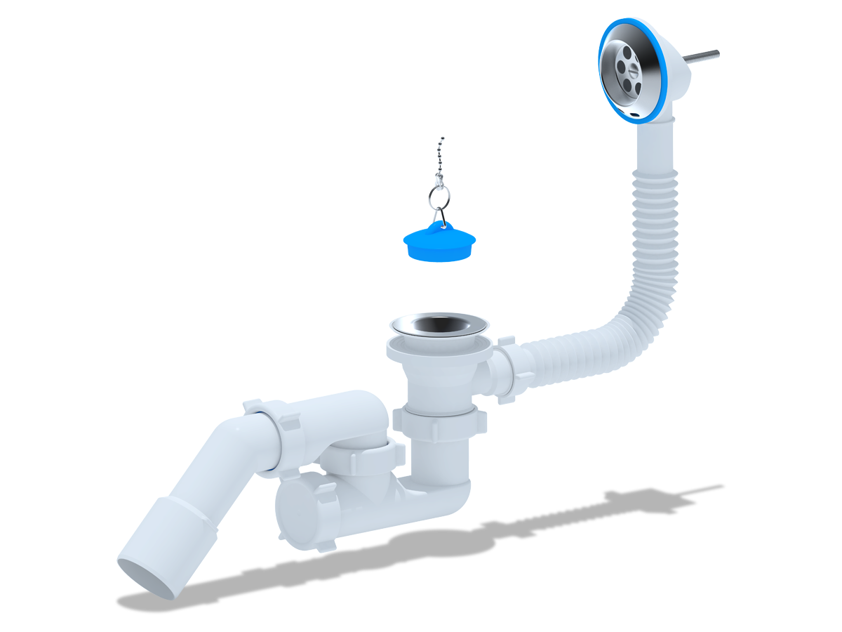 Сифон Ани для ванны с вып/пер.с пер.труб. 45 40/50 регулир., ANI PLAST