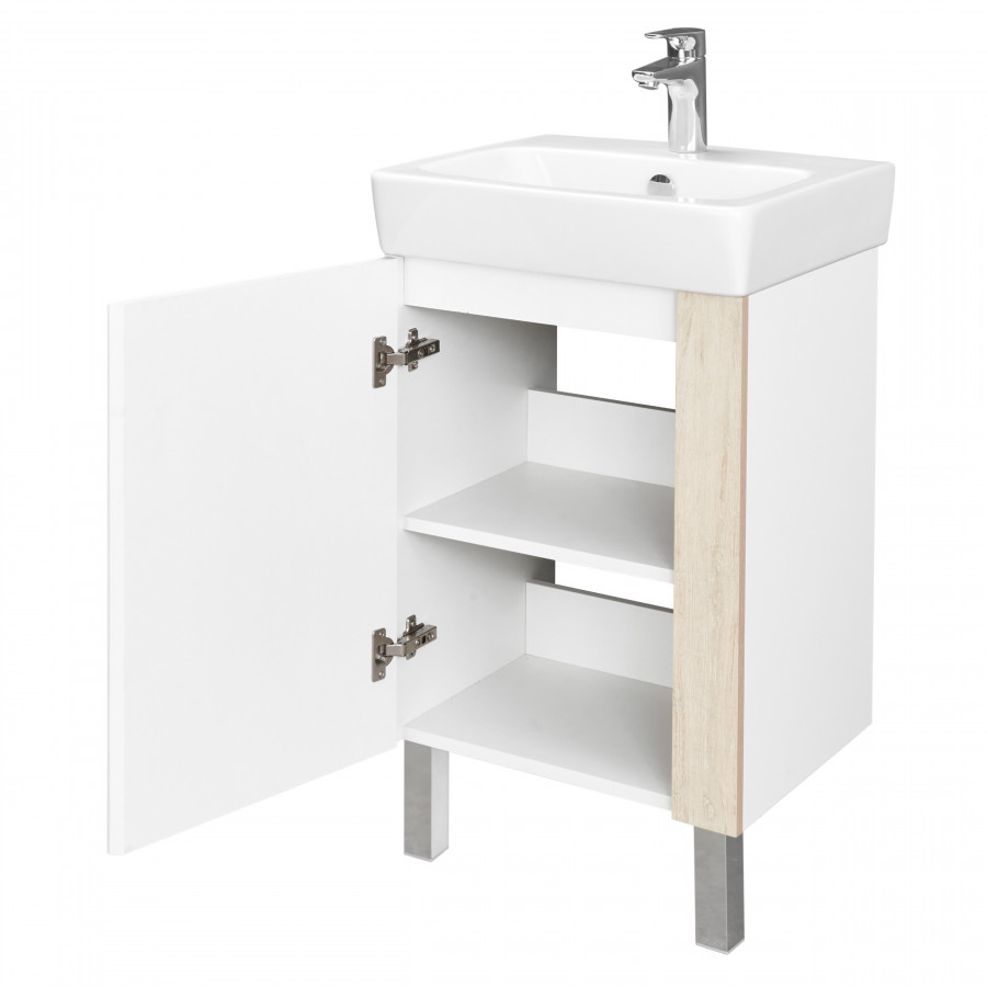 Тумба под раковину КАНТРИ 50, белый, дуб верона (под раковину НЕО 50)