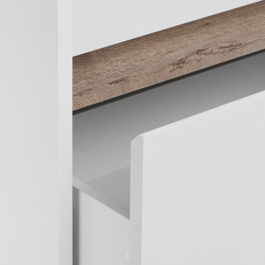 Тумба МАРТИ 70, подвесная, белая, ясень шимо (под раковину АДРИАНА 70)