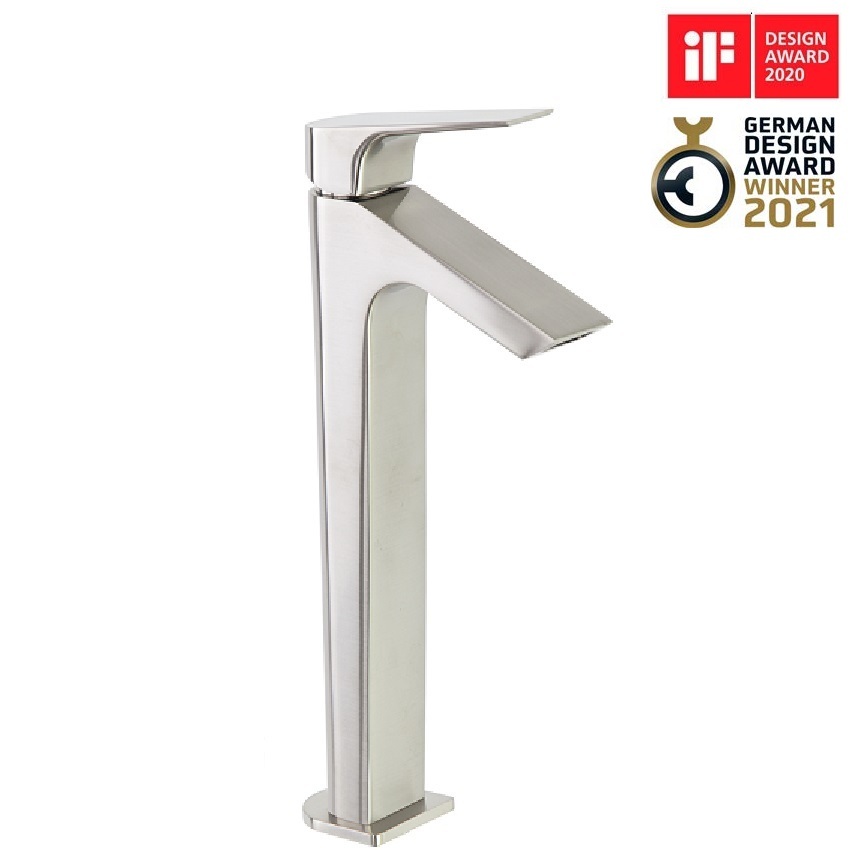 Смеситель высокий для раковины чаши однорычажный URBAN CHIC 211001NC никель брашированный (L)