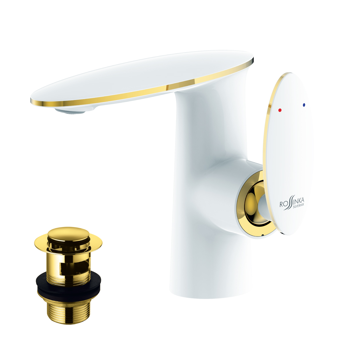 RS30 Смеситель для раковины, монолит.излив 161мм, р/ОД, хром, ROS, RS30-11W