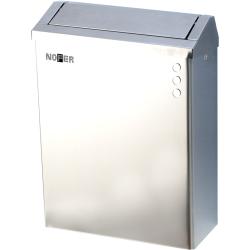 Контейнер для мусора настенный из нержавеющей стали глянцевый 23 л. С крышкой и замком
