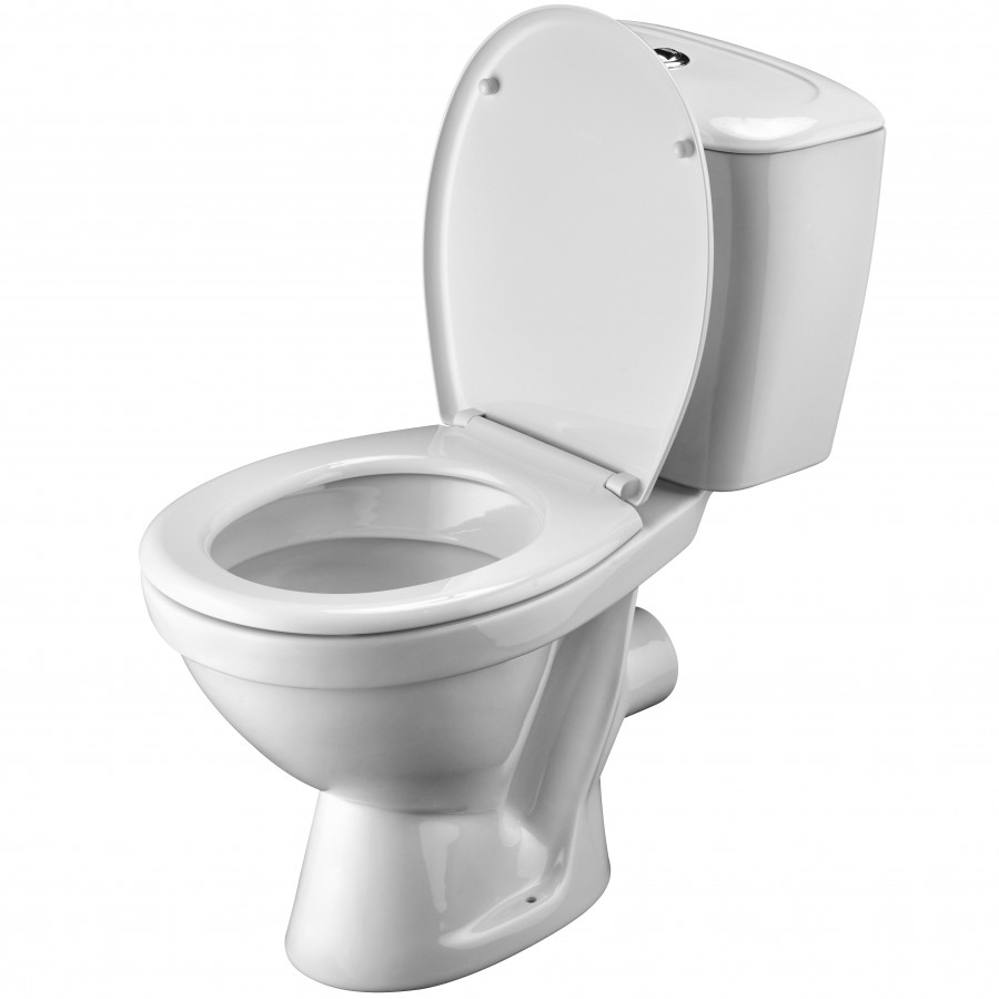 ПАЛЛАДА Унитаз-компакт, горизонт. выпуск, 2-х реж. арматура, сиденье полипропилен. САНТЕК