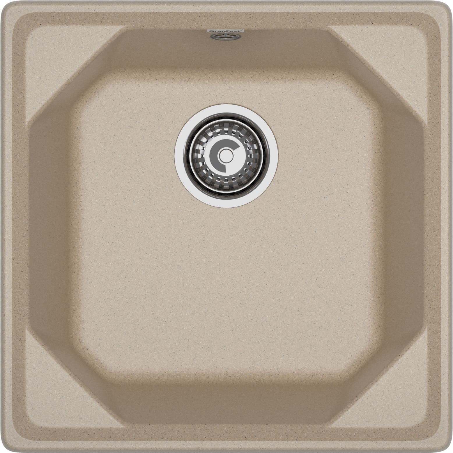 GRANFEST Мойка композит UNIQUE, GF-U-500, 1-чаша 500*500, песочный