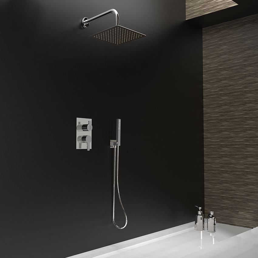 Встраиваемая душевая система с тропическим душем и душевым комплектом BLAUTHERM 941502RK250