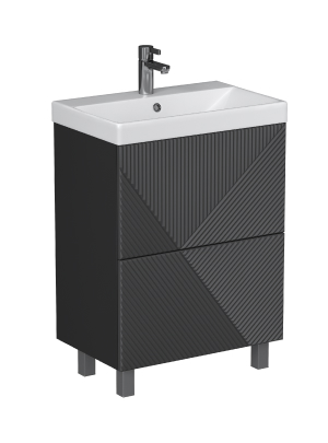 Тумба под раковину VELVEX Edge 600-0-2 (9696) графит