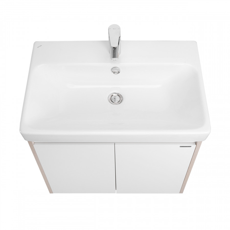 Тумба СКАНДИ DOORS 70, универс., 2 дв., белый глянец/дуб верона (под раковину АДРИАНА 70)