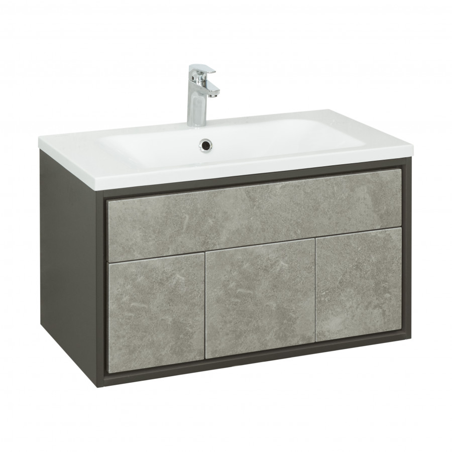 Тумба УЭЛЬС 80, графит (под раковину БРУК 80)