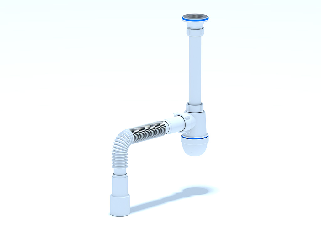 ANI Сифон для раковины 1 1/4"*40мм. c гибкой трубой 40*40/50мм. (длина винта 85мм.), ANI PLAST