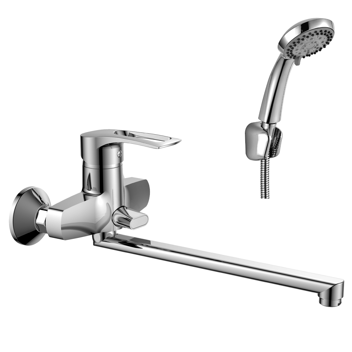 T40 Смеситель для ванны, плоск.пов.излив 350мм(к/40), р/ОД, хром, ROS, T40-32