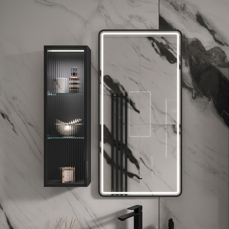 Зеркало с подсветкой EQUIL STOUNE 500х900 мм, черный (zkSTOUNE50-15)