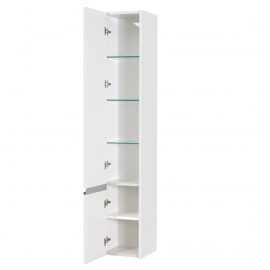 Шкаф-колонна КАПРИ 30, подвесная, левый, белый глянец