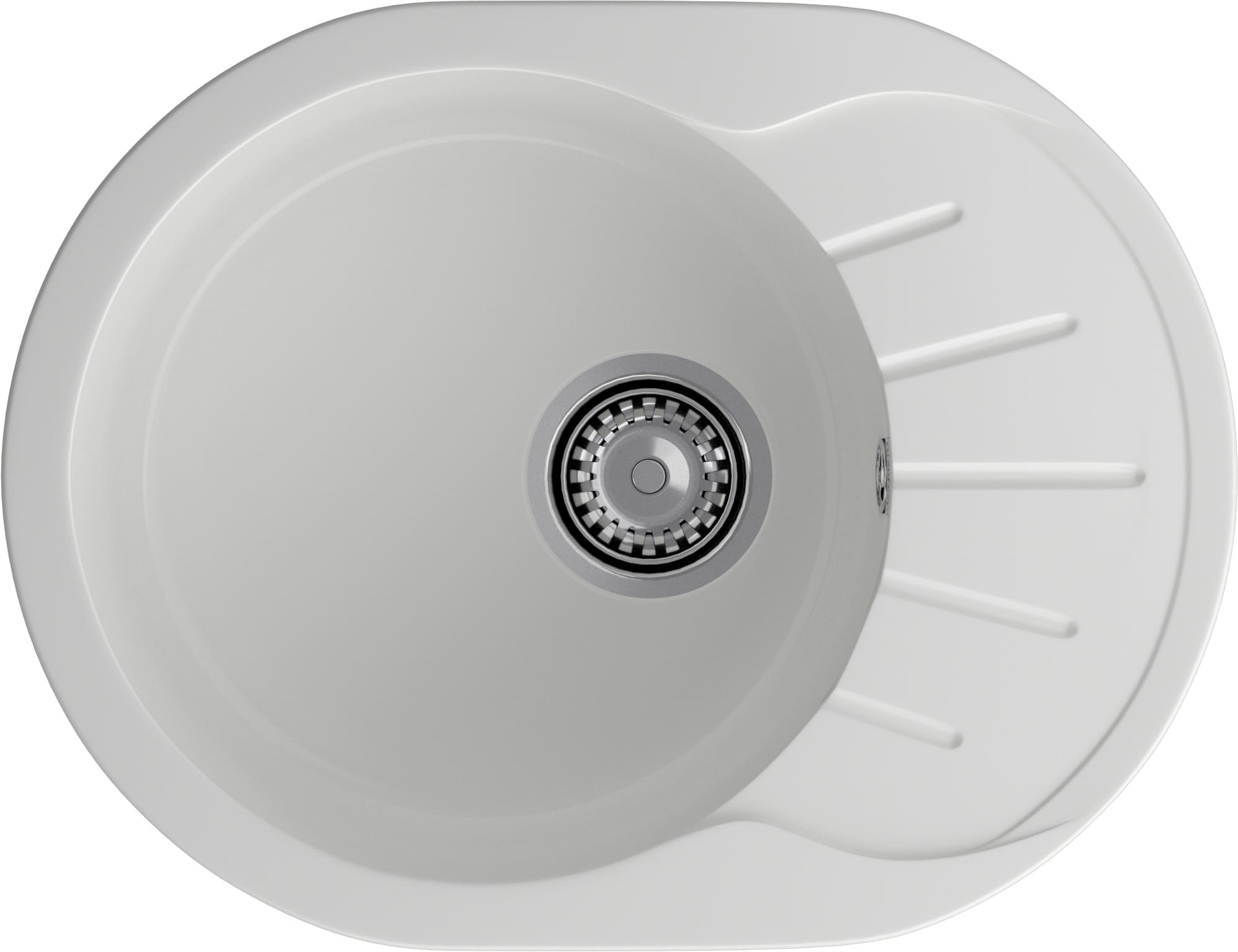 GRANFEST Мойка композит RONDO GF-R--580L  чаша с крылом 579*445 мм  иней арт.GF-