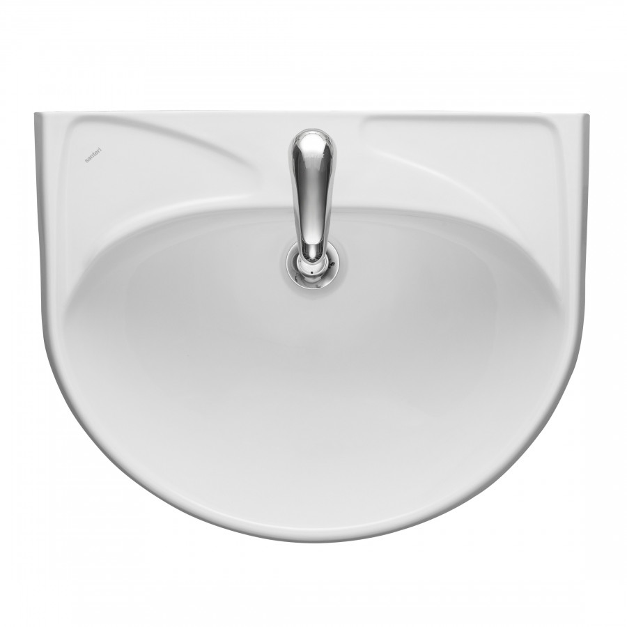 Умывальник "Вест" 57,5 см. с отв., с переливом (хром. кольцо) 1 сорт SANTERI