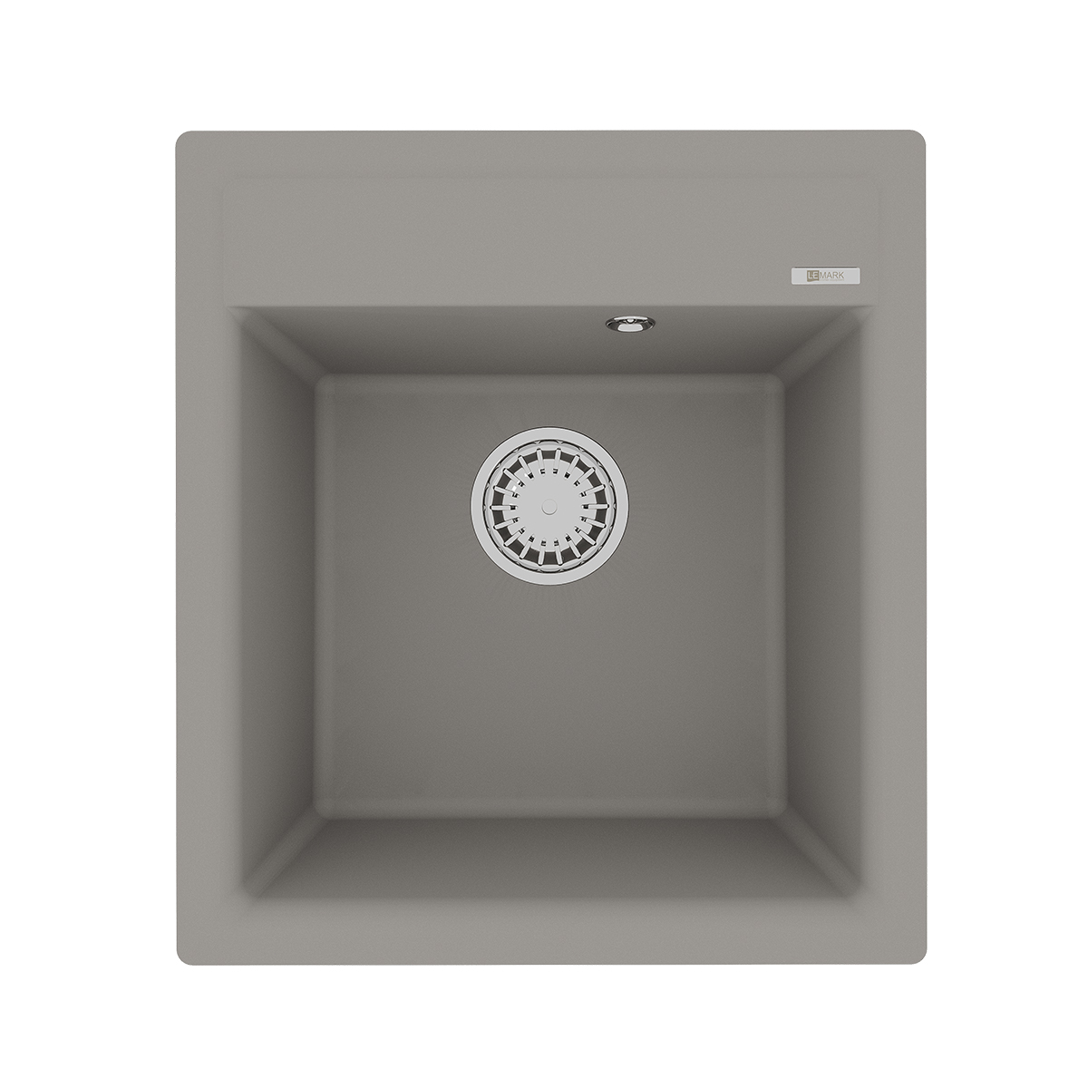 Кухонная мойка Lemark HANKA 450 врезная прямоугольная из кварцгранита, Грей