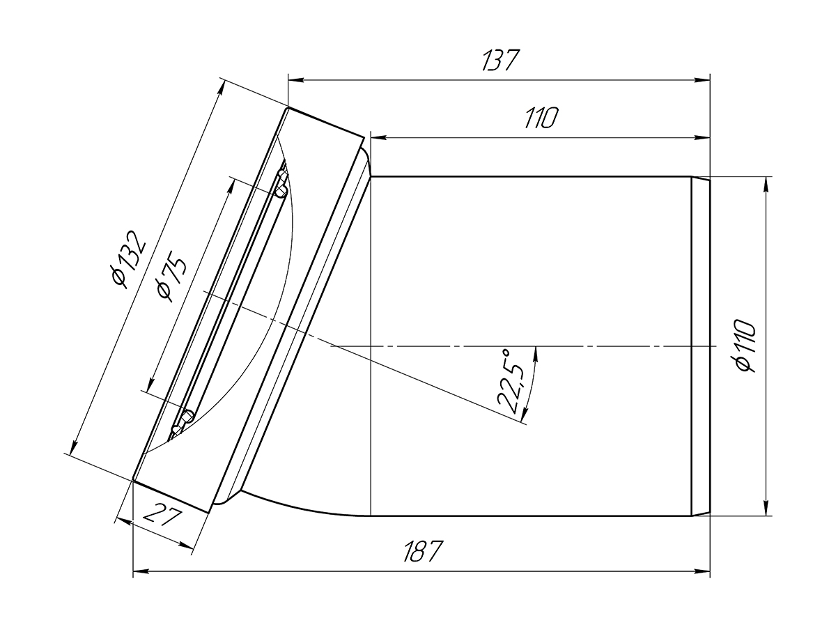 Труба фановая АНИ Пласт W2220 110 мм 22,5 градуса