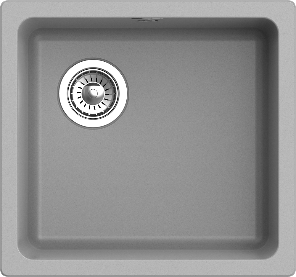 RIVELATO Мойка BERKANA 45 подст.монтаж 1-чаш 485*455 grigio metallizzato арт.