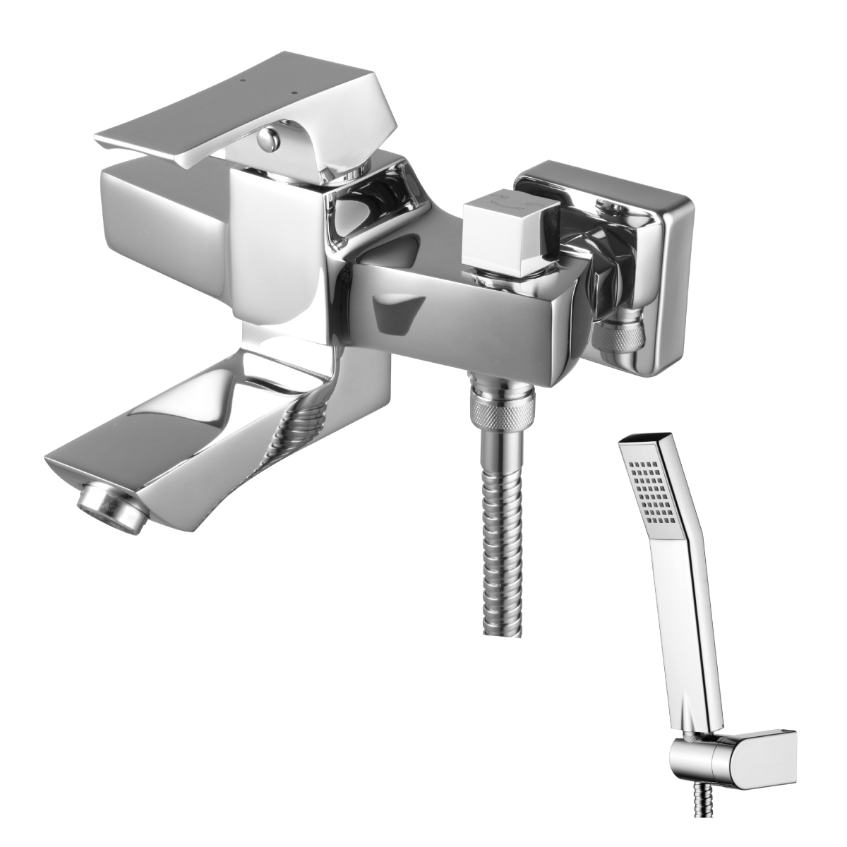 Unit Смеситель для ванны, монолитный излив 185мм бок.переключ. лейка, р/ОД, хром, LM, LM4514C