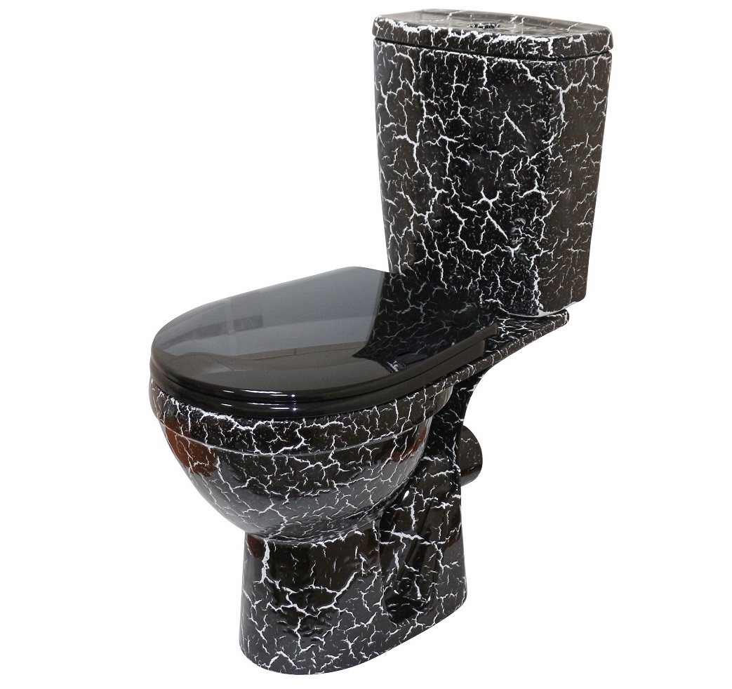 РИО Унитаз-компакт гориз. вып., 2-х реж. арм. "Уклад", сид. полип. "Уклад", черный кракелюр, ROSA