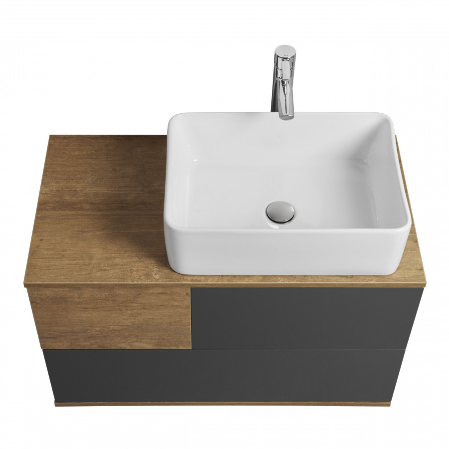 Тумба ТЕРРА 85, дуб кантри, антрацит (под раковину MILA 35, Одри 42, Лола 60)