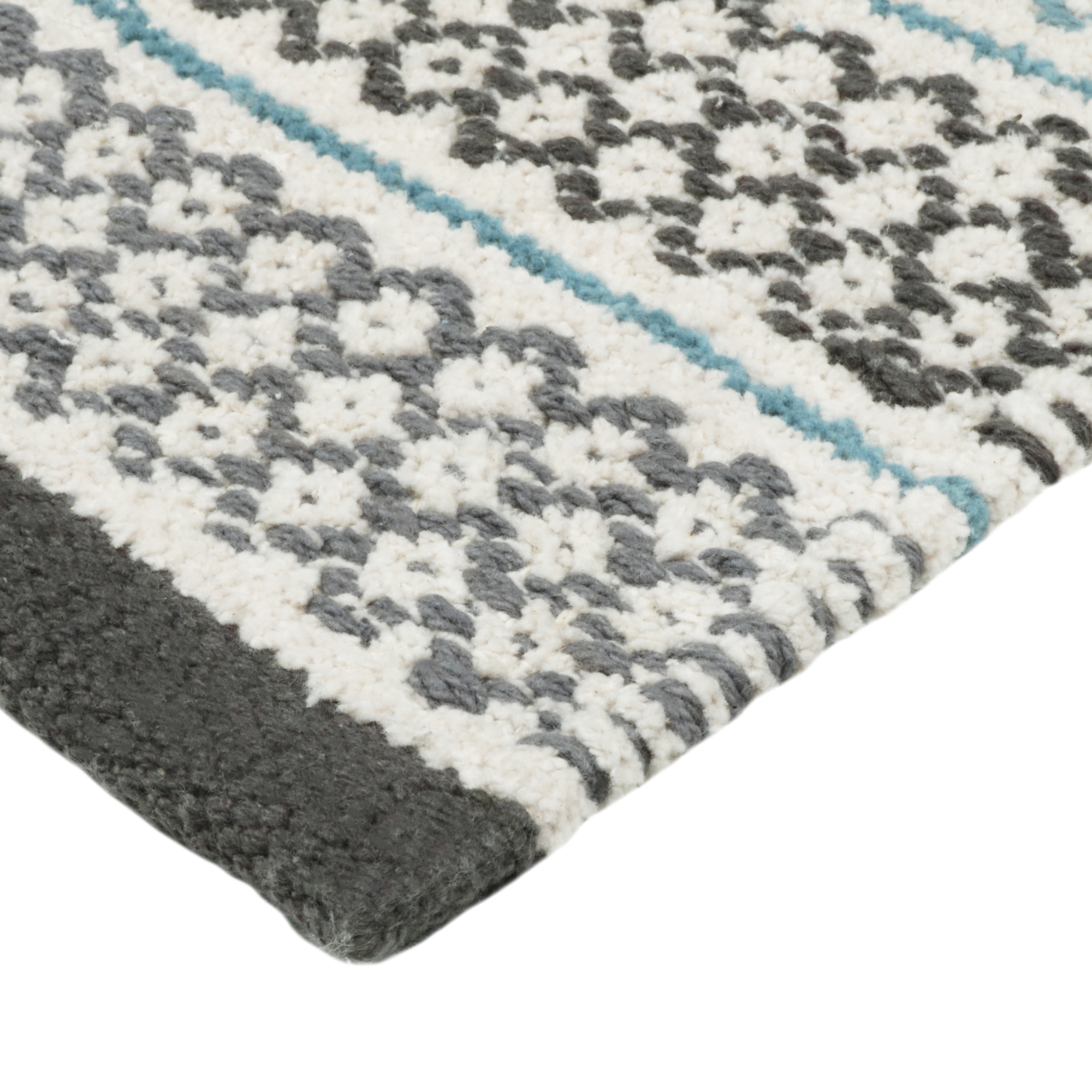 Коврик для ванной 1-ый  , FX-8030Y,  mix (голубой+графит+белый+серый), 50х80см 