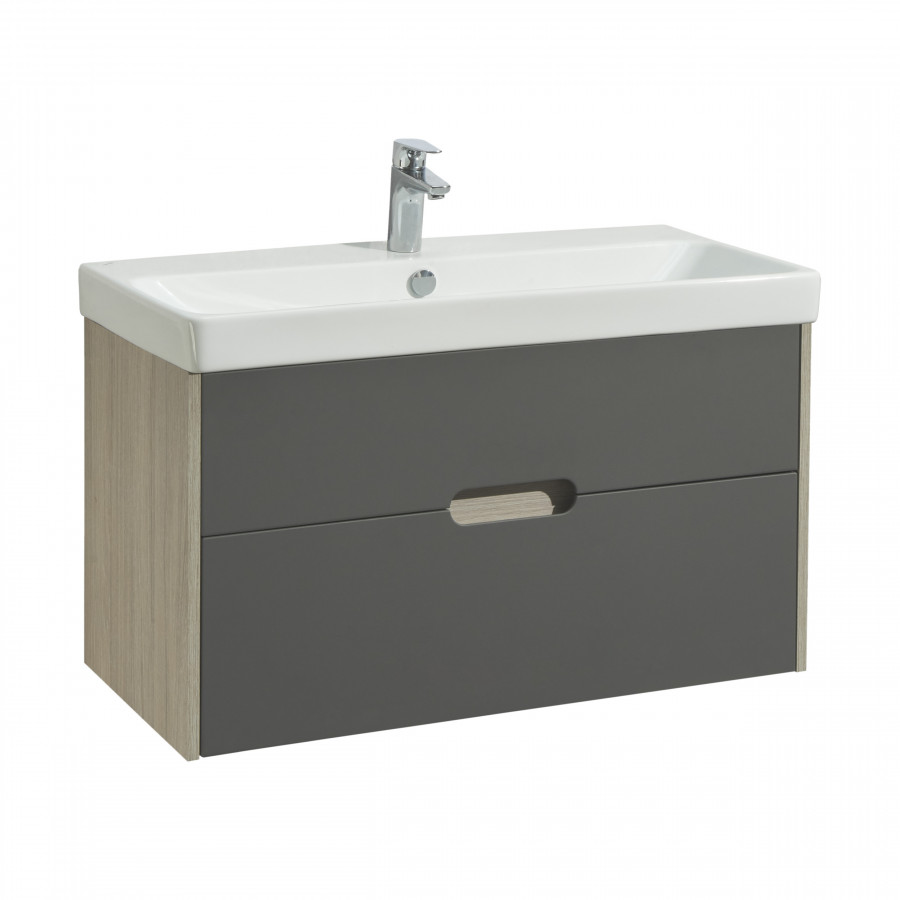 Тумба ОЛИВИЯ 90, грей, дуб ойстер (под раковину АДРИАНА 90)