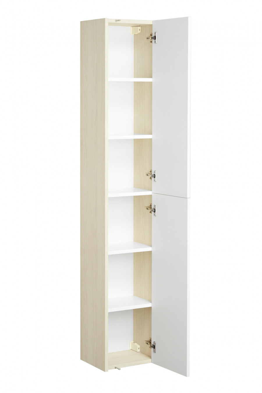 Шкаф-колонна ЙОРК 30, подвесная, белый, ясень фабрик