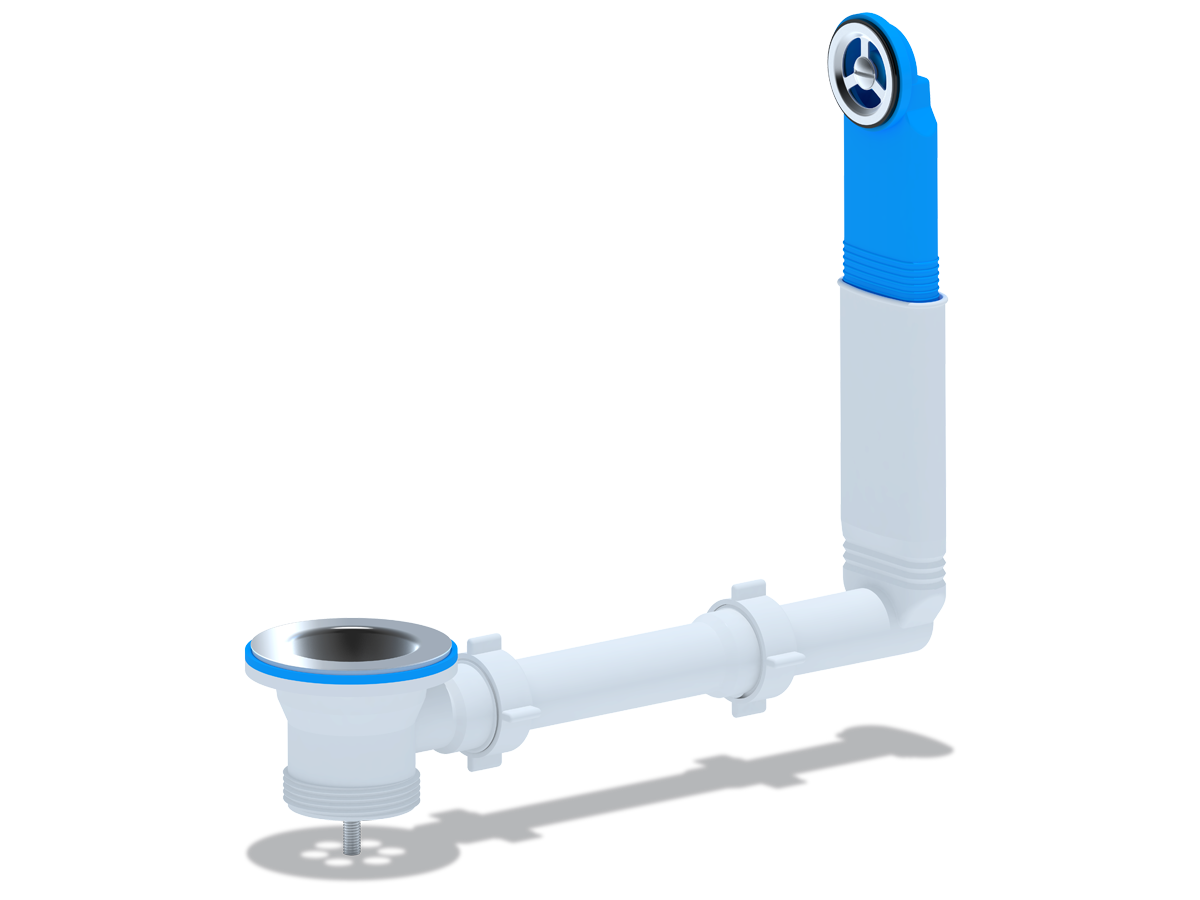 Перелив жесткий Ани д/умыв. 1 1/2" скруглым вертикальным корпусом, ANI PLAST