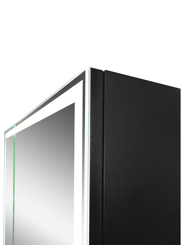 Зеркало-шкаф Mirror Box black Led 1000х800