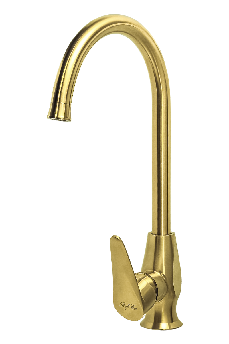 Смеситель для кухни ПРОФСАН ПСМ-303-3 STEEL нержавеющая сталь AISI-304 тип См-МОЦБА Золото