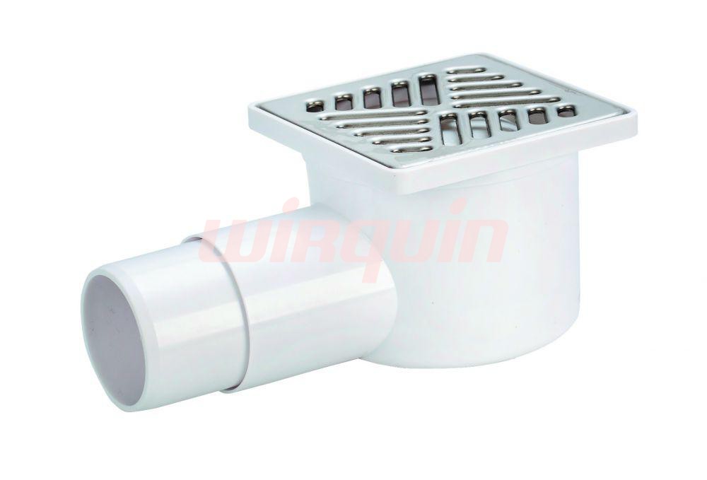 Трап сливной с металлической решеткой рисунок линии 100х100 WIRQUIN